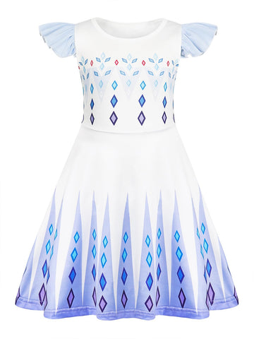 Sukyfecde Girls Princess Dresses Toddler Kids Costume Birthday Party Outfits Halloween Dress Up Size 6 White