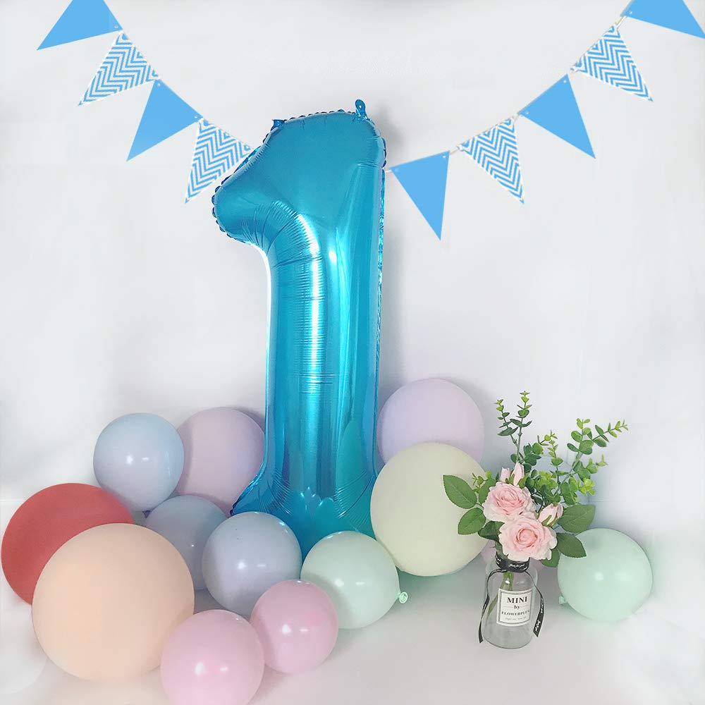 Toniful 40 Inch Blue Large Numbers Balloon 0-9 Birthday Party Decorations,Foil Mylar Big Number 2 Balloon Digital 2 For Birthday