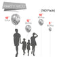 PartyWoo Metallic Silver Balloons - 140 pcs Pack in 18", 12", 10", 5" Sizes, Rubber Material, Perfect for Party Decorations, Silver-G102