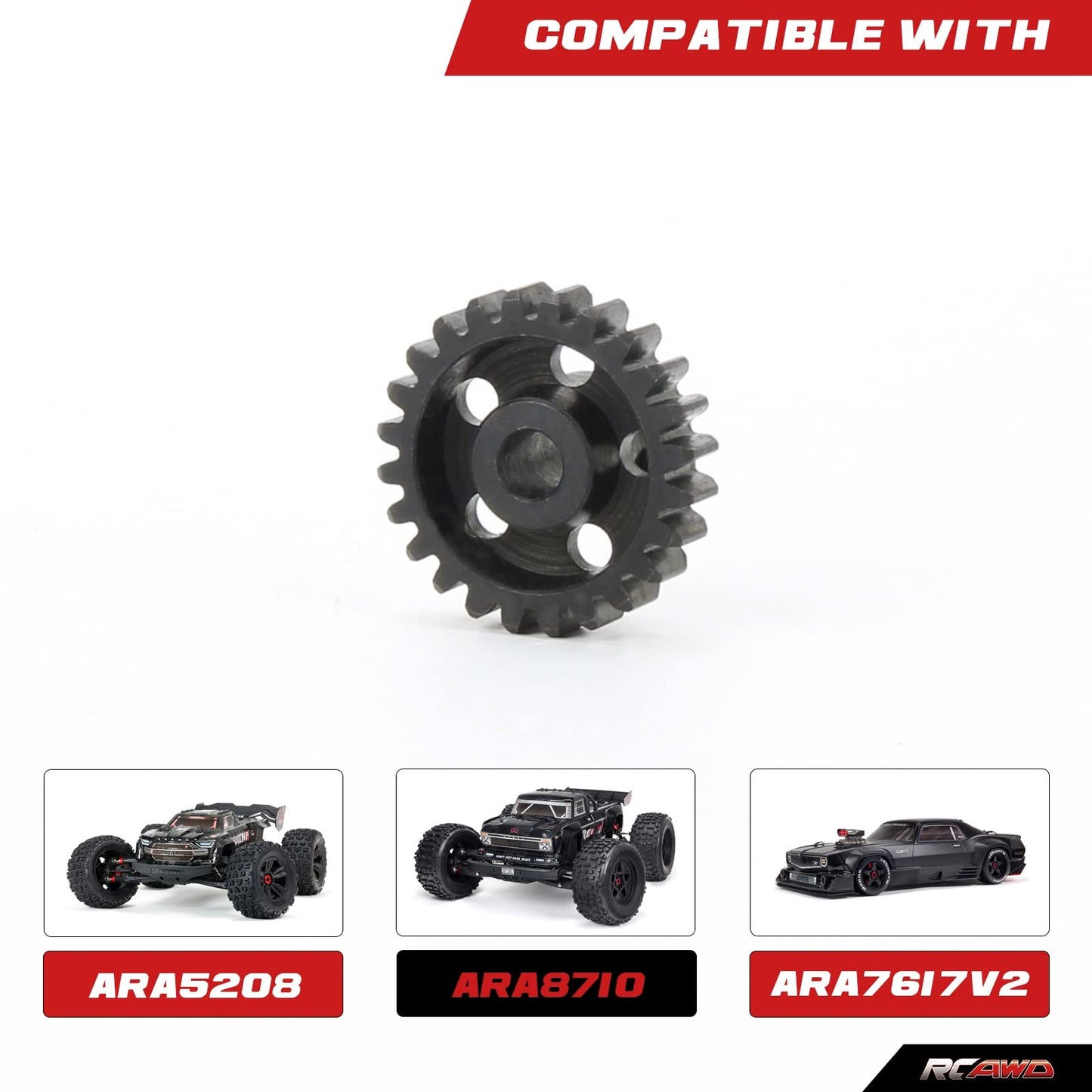RCAWD 24T Pinion Gear & Wrench for ARRMA 8S BLX & Bash Roller 1/5 Kraton Outcast, 6S 4X4 BLX 1/7 Felony Fireteam Infraction, 6S