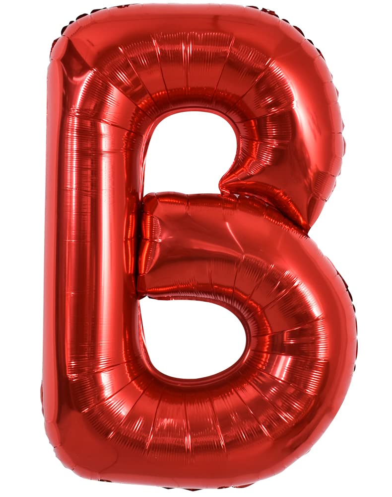 Toniful 40 Inch Large Bright Red Letter Balloons A-Z, Giant Jumbo Helium Foil Mylar Big Letter B Balloons For Birthday Party Ann