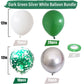 Green And White Balloons, 60 Pcs Green And Silver Balloons With Green Confetti Metallic Silver Balloons, 12 Inch Emerald Green D