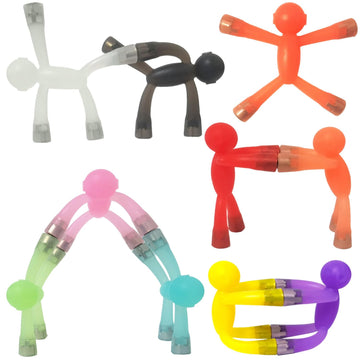 Mom&Myaboy 10PCS Mini Man Magnetic Toys, Translucent Novelty Rubber Magnet Men Fridge Magnets Humanoid Magnetic Kids Travel Birt