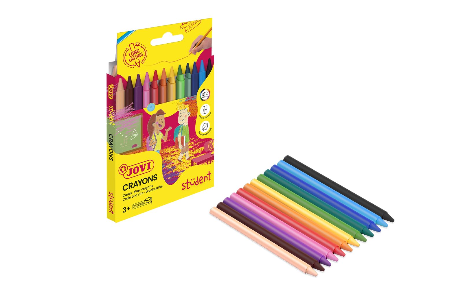 Jovi 913 - Case with 12 Wax Crayons