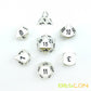 Bescon RPG Metal Dice Set of 7 Matt Pearl Silver Effect Solid Metal Polyhedral RPG Role Playing Game Dice 7pcs Set