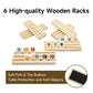 uvcany Mini Travel Rummy Cube Set - 6 Wooden Racks & 160 Tiles - 6 Player Edition - Portable Case for Family Fun