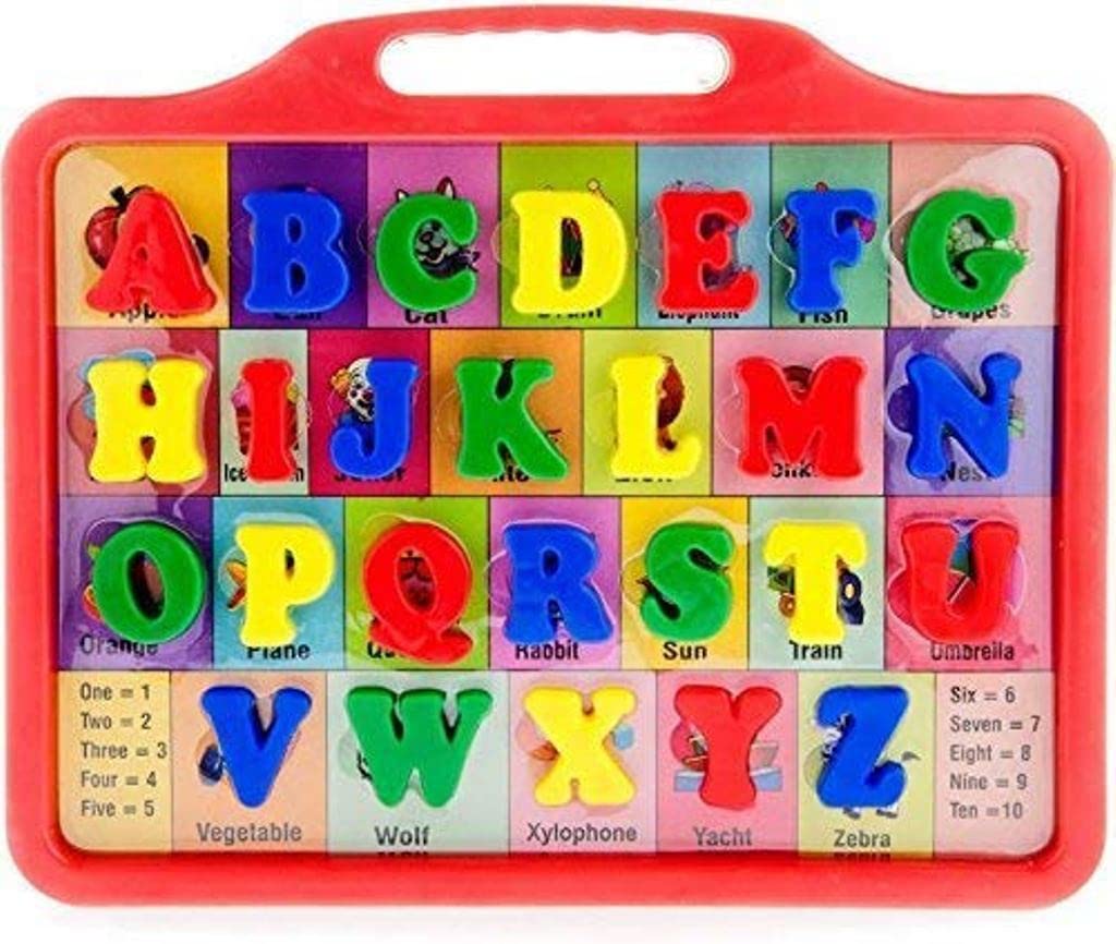 VERYKE Educational Alphabet Slate 2 in 1 to Learn Pictures, Spellings & Alphabets Along with Green Writing Board and Chalk in Mu