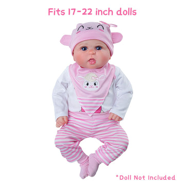 Babeside 5 Pcs Reborn Baby Doll Clothes 20 Inch Outfit Accessories Set For Reborn Baby Dolls 17-22 Inch Baby Dolls Girls Baby Cl