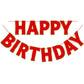 Litaus, Red Happy Birthday Banner - Pre-Strung, 9 Ft, No Diy | Birthday Decorations | Happy Birthday Sign For Birthday Decor, Ba