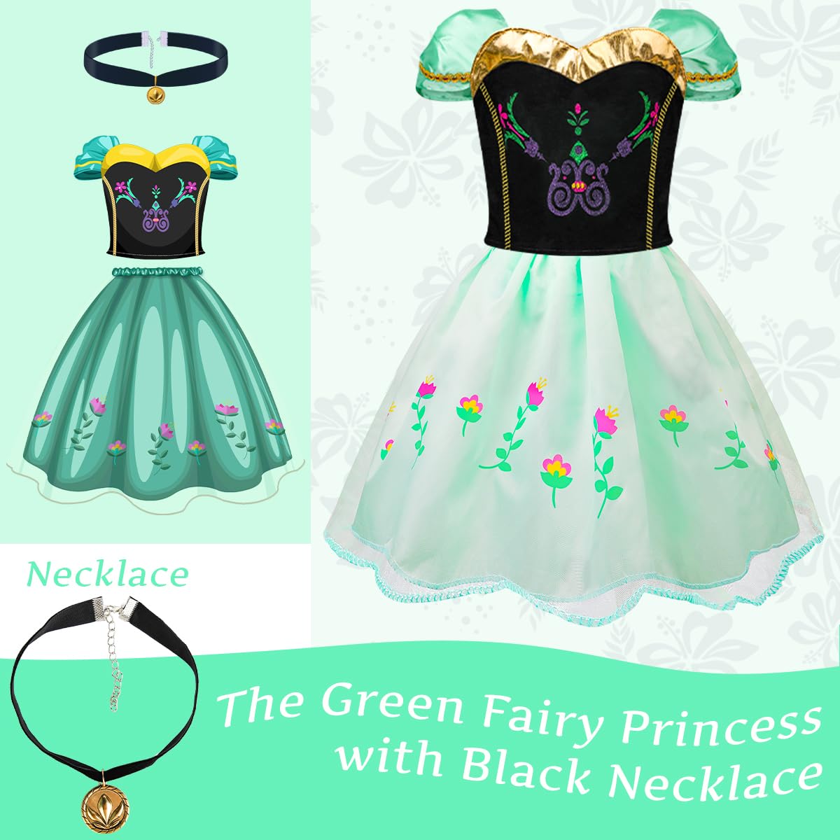 Meland Princess Dress Up - Dress Up Clothes For Girls With Toys,Christmas Birthday Gift For Toddler Girls 3,4,5,6,7,8 Years