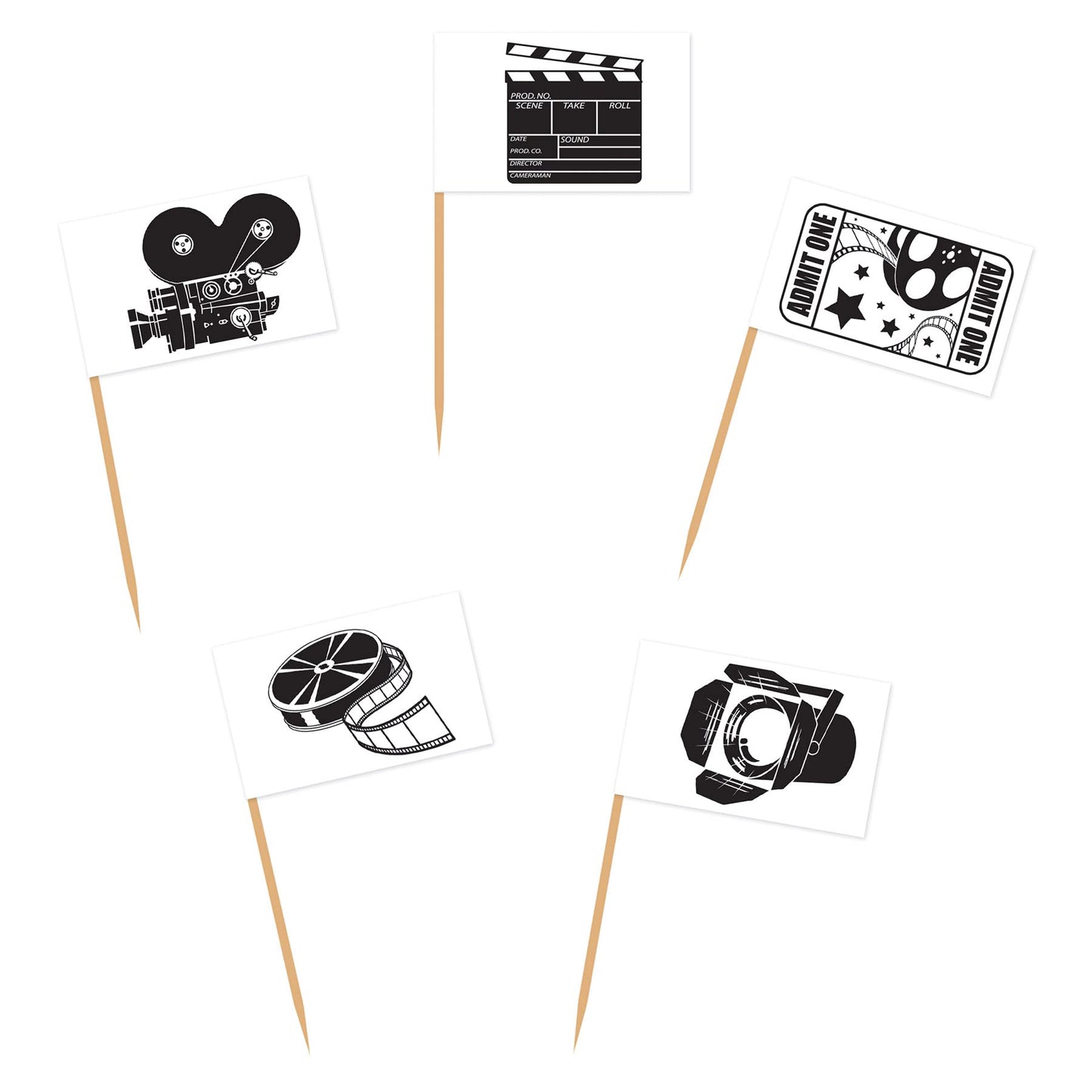 Beistle Movie Set Flag Picks 50 Count