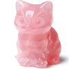 Duqguho Cat Decor Rose Quartz Cat Crystal Figurines Crystals Gifts For Cat Lovers Men Women Lucky Cute Cat Statue For Room Desk