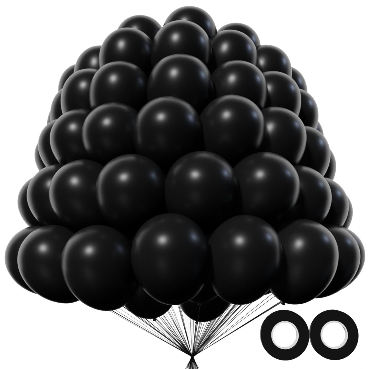 Kawkalsh 200Pcs 5 Inch Black Balloons, Small Mini Latex Balloons For Party Birthday Baby Shower Anniversary Festival Arch Garlan