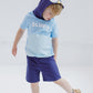 Bluey Little Boys Hooded Cosplay T-Shirt And French Terryshorts Outfit Set 7-8