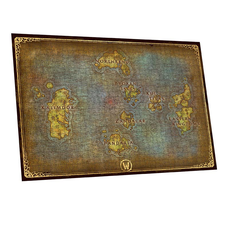 ABYSTYLE World of Warcraft Azeroth's Map Jigsaw Puzzle 1000 Pcs - Cardstock, Family-Friendly Activity, Ideal Gift for Anime Fans