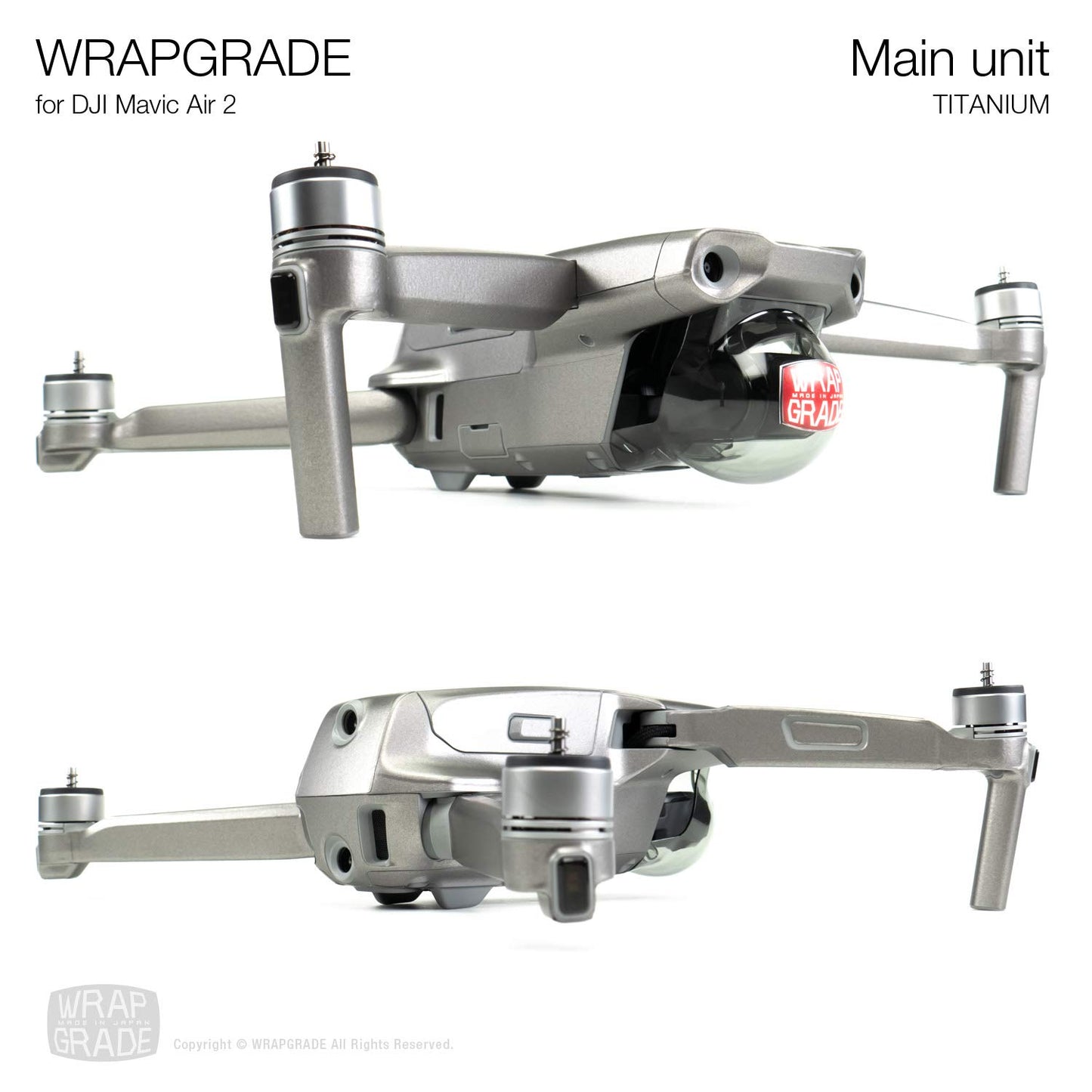 Wrapgrade Main Unit Skin Compatible With Dji Mavic Air 2 (Titanium)