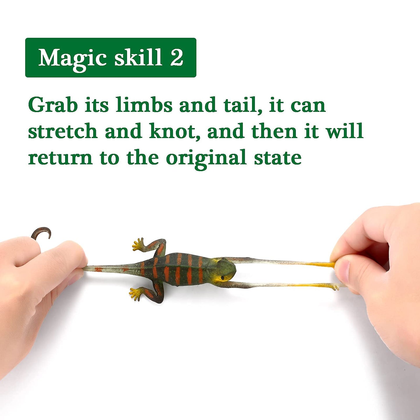 Axbotoy 12 Pack Lizard Animal Figurines,6 Color-Changeable and Stretchy Realistic Reptile Toy Set,for Themed Parties,Goodie Bag