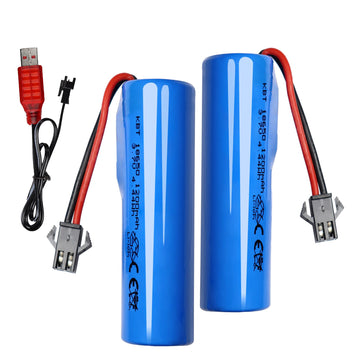 KBT RC Car Lithium Battery: 3.7V 1200mAh Rechargeable Li-ion Battery with SM -2P Plug & Charging Cable for RC Cars -2 Pack