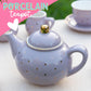 Porcelain Tea Set for Girls - Lavender & Gold Polka Dot Tea Party Set for Kids I Complete Children Tea Sets with Carry Case, Bir