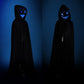 Kids Full Length Hooded Velvet Cloak Halloween Cape Costumes With Blue Led Light Up Scary Mask (47'/120Cm)