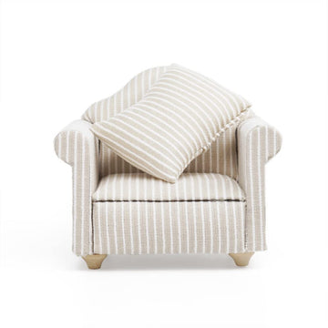 Odoria 1/12 Miniature Chair Armchair Dollhouse Furniture Accessories, Khaki