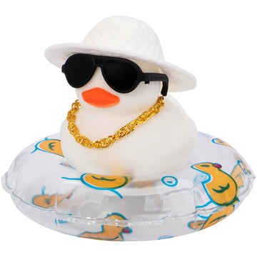 Wonuu Car Accessories Rubber Ducks Dashboard Decorations Rubber Duck Pink Accessories Dashboard Duck Car Decorations Car Ducks For Dashboard Car Duck Car Dashboard Decorations, Bg-White-Strawhatwhite