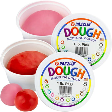 Hygloss Play Modeling Dough - Pink and Red Dough Unscented - Safe & Non-Toxic for Kids Arts & Crafts - Party Favors - Valentines