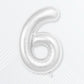Flyloons 6 number Foil Balloon Silver 16 inch Size For Baby Kids Boys Girls Happy Birthday Decoration Items 6th Year Number Ball