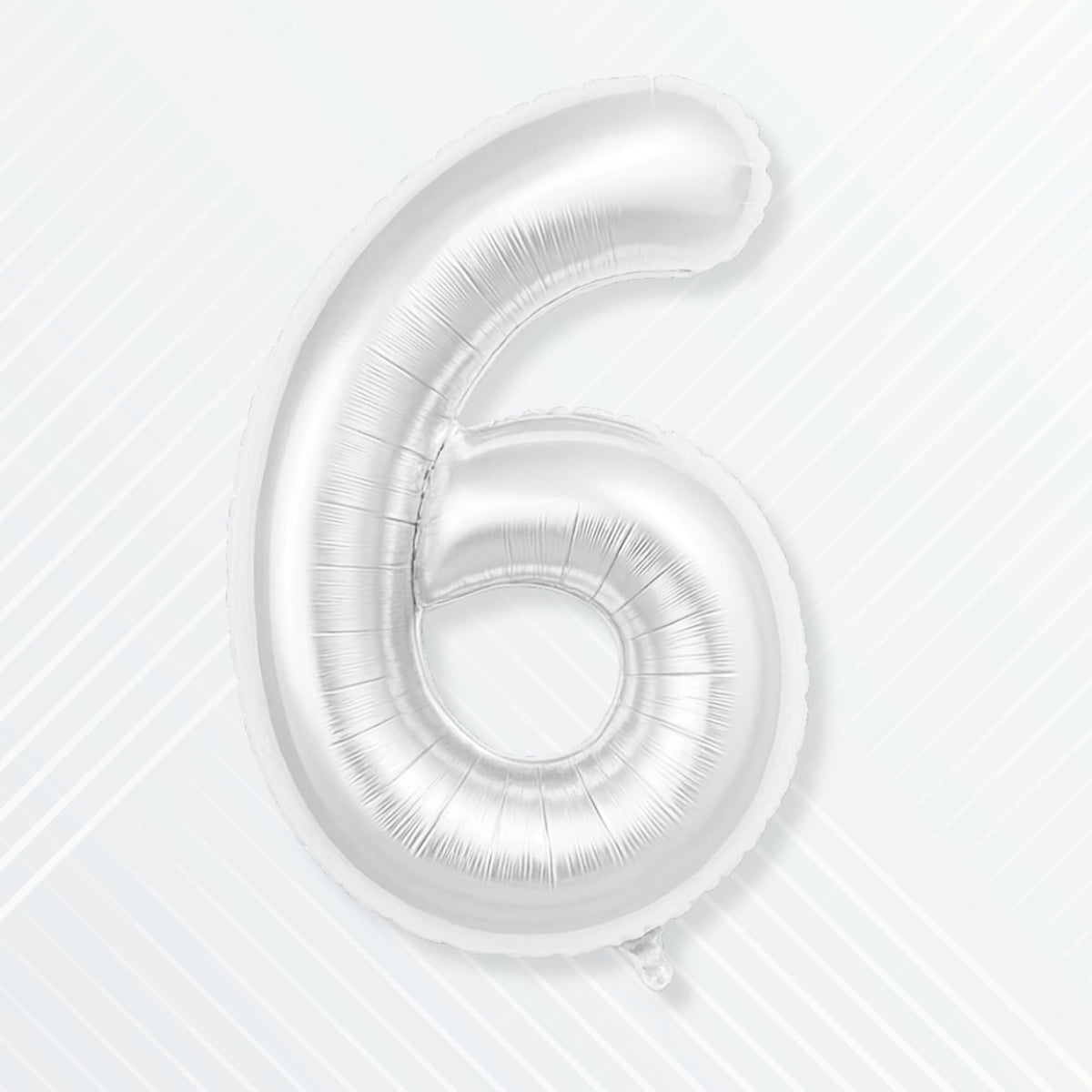 Flyloons 6 number Foil Balloon Silver 16 inch Size For Baby Kids Boys Girls Happy Birthday Decoration Items 6th Year Number Ball