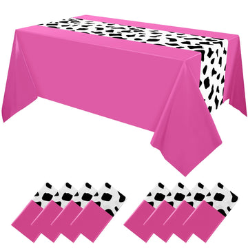 Oudain 6 Pcs 54 X 108 Inch Cow Table Cloths For Party Cow Tablecloth Paisley Table Runner Table Cover Rectangular Birthday Party