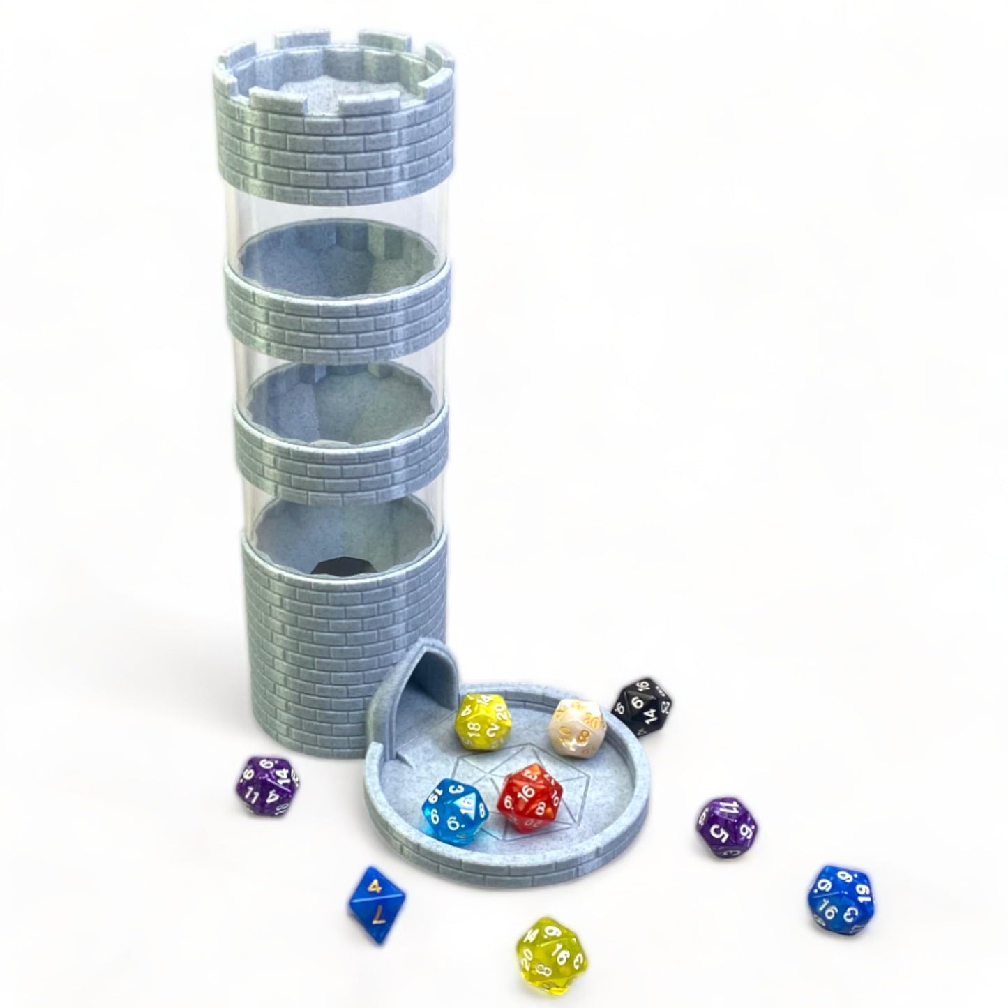 Lixusia Castle Dice Tower Works With Standard Size Dice,For Trpg Board Games, Dice Rolling Tower With A Set Of Dice In Random Co