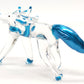 Sansukjai Fox Miniature Figurines Animals Hand Blown Glass Art Collectible Gift Home Decorate (Clear Blue)