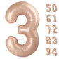 Light Brown 3 Balloon, Tan Number Balloons 40 Inch, Beige 3Rd Birthday Decorations For Kids Girls Boys, Men Women Sandy Brown Pa