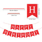 Eaezerav Red Happy Birthday Banner Bunting Banner Sign, Happy Birthday Garland Tea Party Decorations, Christmas Thanksgiving Bir