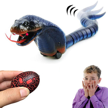 Gawertoy Remote Control Snake Toy For Kids, 17'' Rechargeable Realistic Rc Snake Naja Cobra Toy With Retractable Tongue And Swin