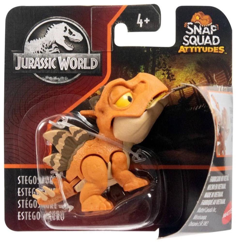 Jurassic World 2022 Snap Squad Attitudes Set Of 4 Figures (Tyrannosaurus Rex, Spinosaurus, Mosasaurus, Stegosaurus) From Gxw58-956C Release
