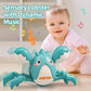 Musical Crawling Lobster Baby Toy, Tummy Time Toy For 6-12 Month Boy Girl, Light-Up Walking Dancing Moving Lobster Toy For 1 Year Old Baby Educational Learning, Gift For 12-18 Month Infant (Green)