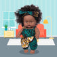Ecore Fun 2 Pcs 8 Inch Black Baby Doll African Washable Realistic Silicone Baby Dolls with Clothes and Hairband