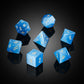 DNDND Gemstone Dice Set 7 PCS Aquamarine Dice with Gift Case for DND Dungeons and Dragon Tabletop Game (Blue Cat's Eye)