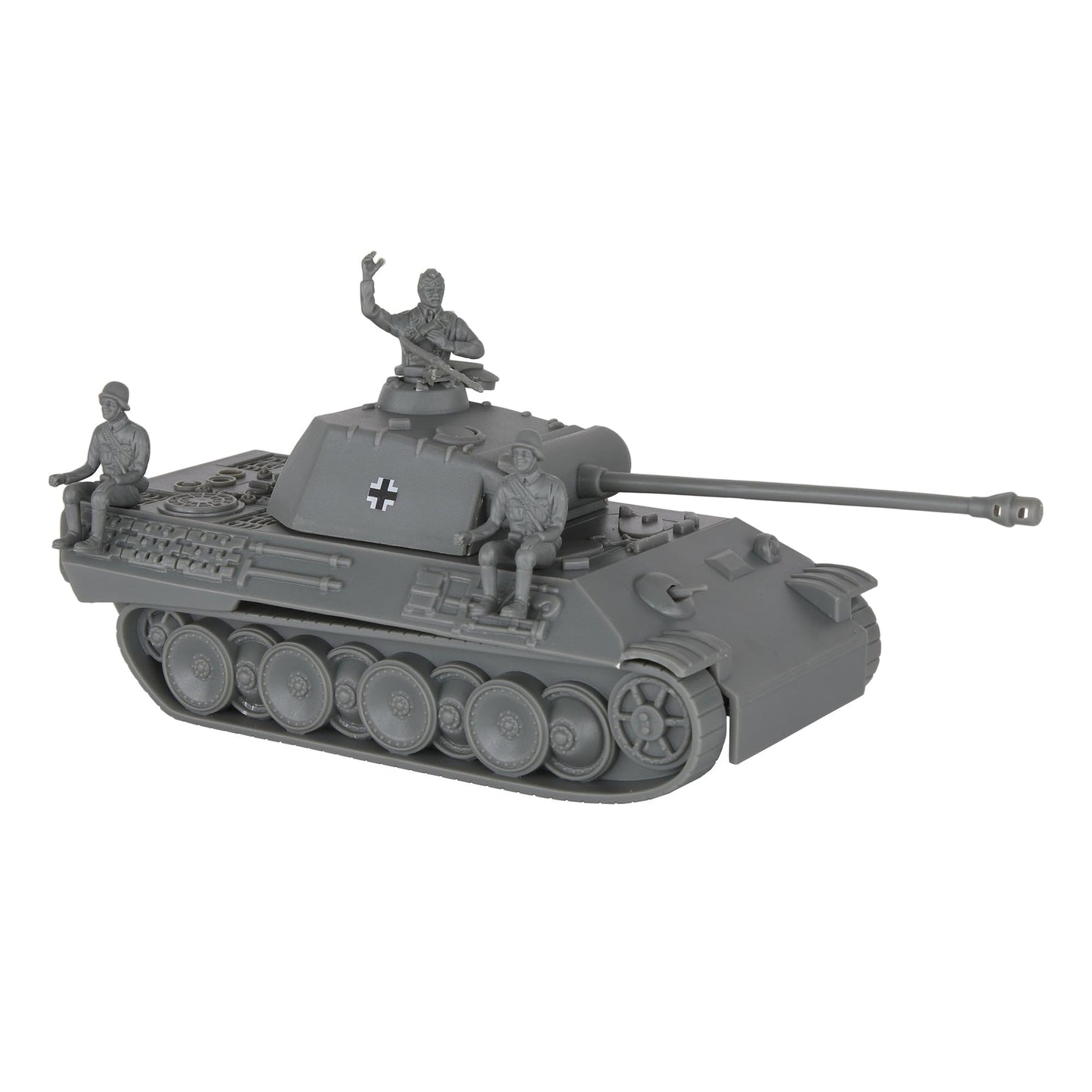 BMC Toys 1:38 WW2 German Panther V Tank - Charcoal Gray ABS Plastic Military Vehicle