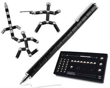 Lewuxian Toy Pen Set, Decompression Magnetic Metal Pen, Eliminate Pressure Fidget Toy,Multifunctional Deformable Magnet Writing