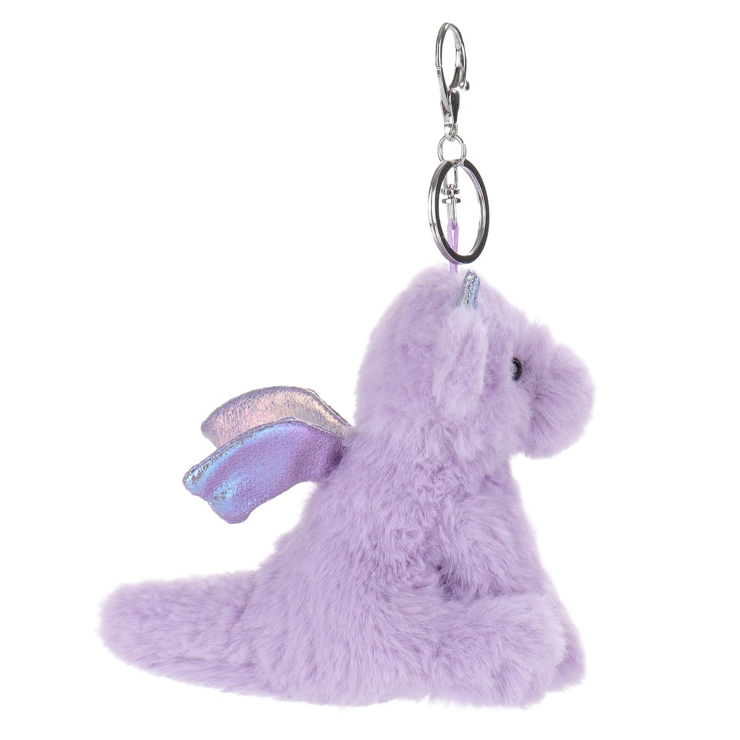 Apricot Lamb Plush Purple Dragon Dinosaur Keychain - Soft Stuffed Animal for Bags, 4.3 Inches