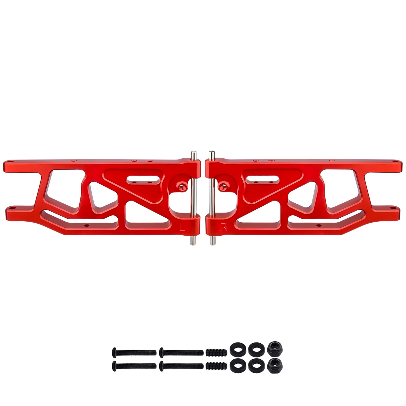 GoHobby Aluminum Rear Lower Suspension Arms Set for ARRMA Mojave 6S BLX Upgrades 1/7 Scale Desert Truck, Replaces ARA330607 (Red