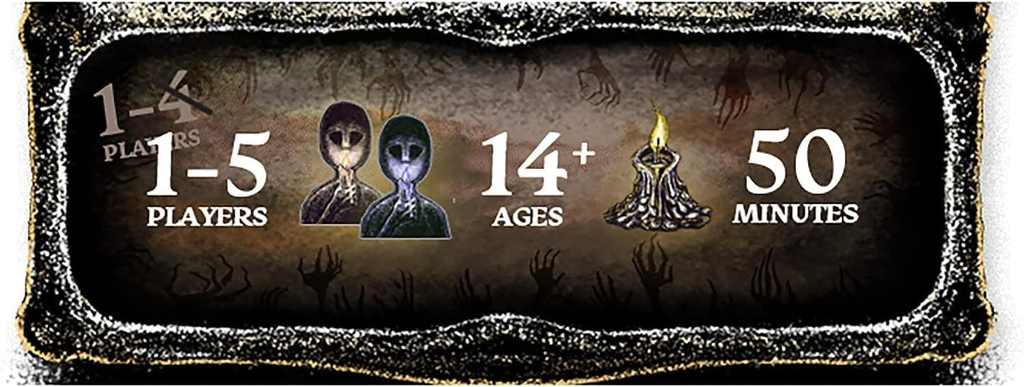 Smirk & Dagger The Night Cage Game - Spooky Cooperative Strategy for 1-5 Players, Cardboard, Brown & Clear, Model SND1007