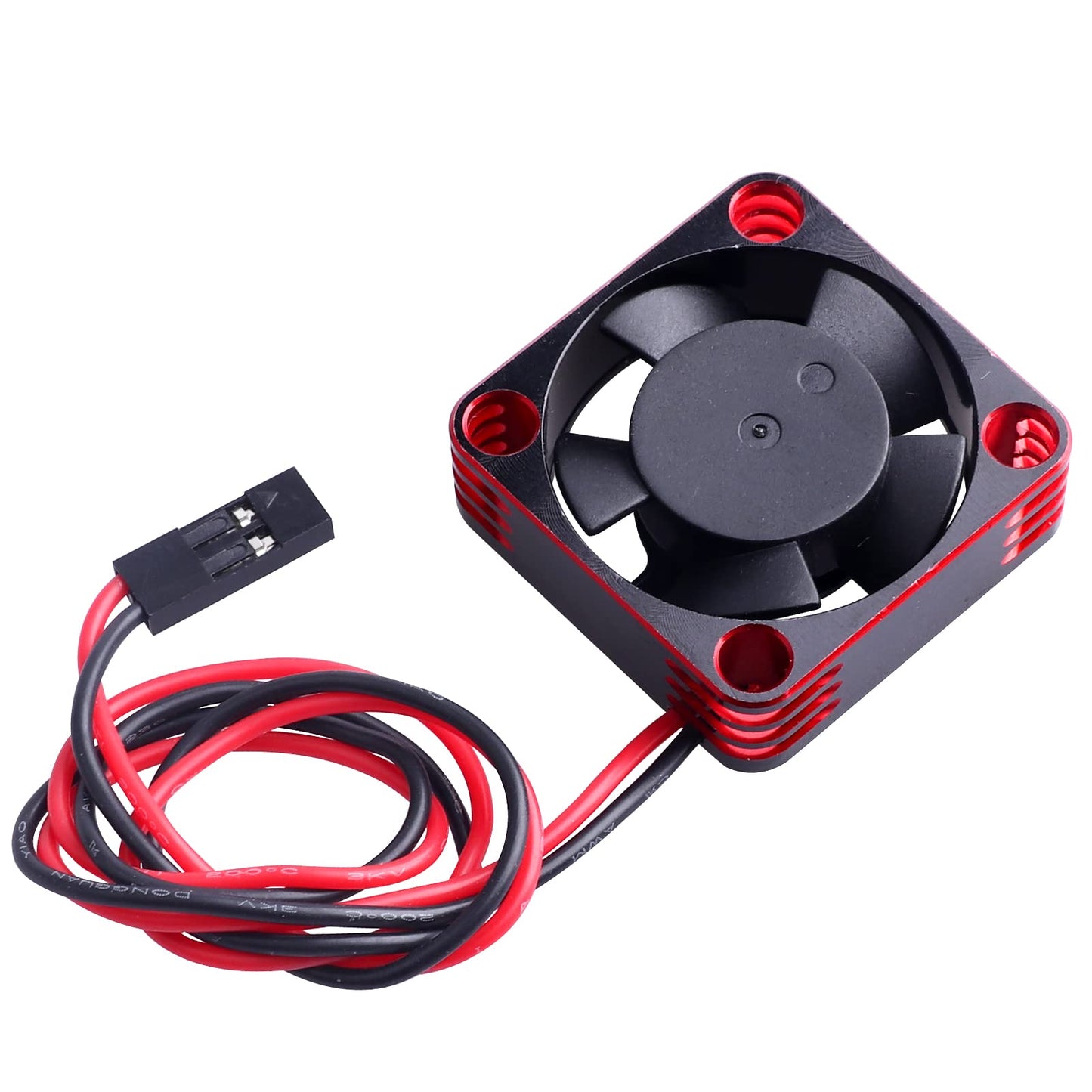 HobbyPark RC Brushless Motor Cooling Fan ESC Cooling Fan for RC Car 1/8 1/10 1/12 Scale 540 550 Brushless Motors (Black-Red)