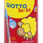 GIOTTO be-b Large Colouring Pencils Set, 10 Assorted Colours, Super Washable, Suitable for Ages 2+, Ideal for Children