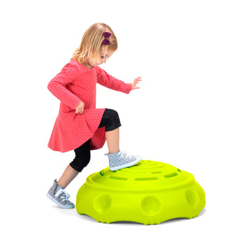 Simplay3 Two Sided Rock Around Wobble Disk & Climbing Dome for Toddlers - Green, Large, Indoor/Outdoor, Made in USA