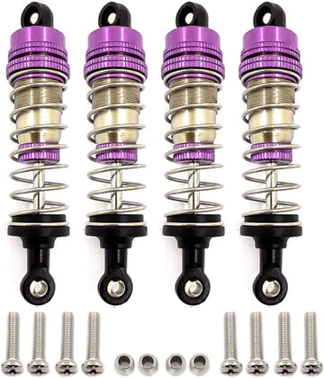 4PCS Metal Shock Absorber Adjustable Assembled Spring Damper for Wltoys 124019 124018 144001 RC Car Spare Parts Upgrade Accessor