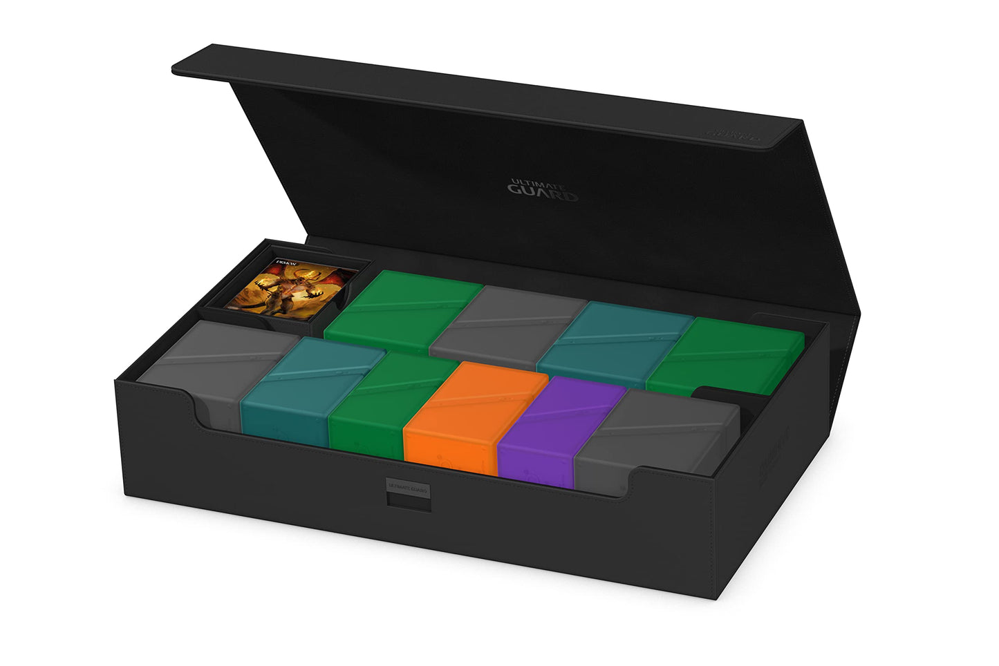 Ultimate Guard Omnihive 1000+, Deck Case For 1000 Double-Sleeved Tcg Cards + 2 Removable Trays, Black, Magnetic Closure & Microf