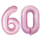 Goer Number 60 Balloons For 60Th Birthday Party Decorations,42 Inch Jumbo Foil Helium Balloons For 60Th Anniversary (Light Pink)